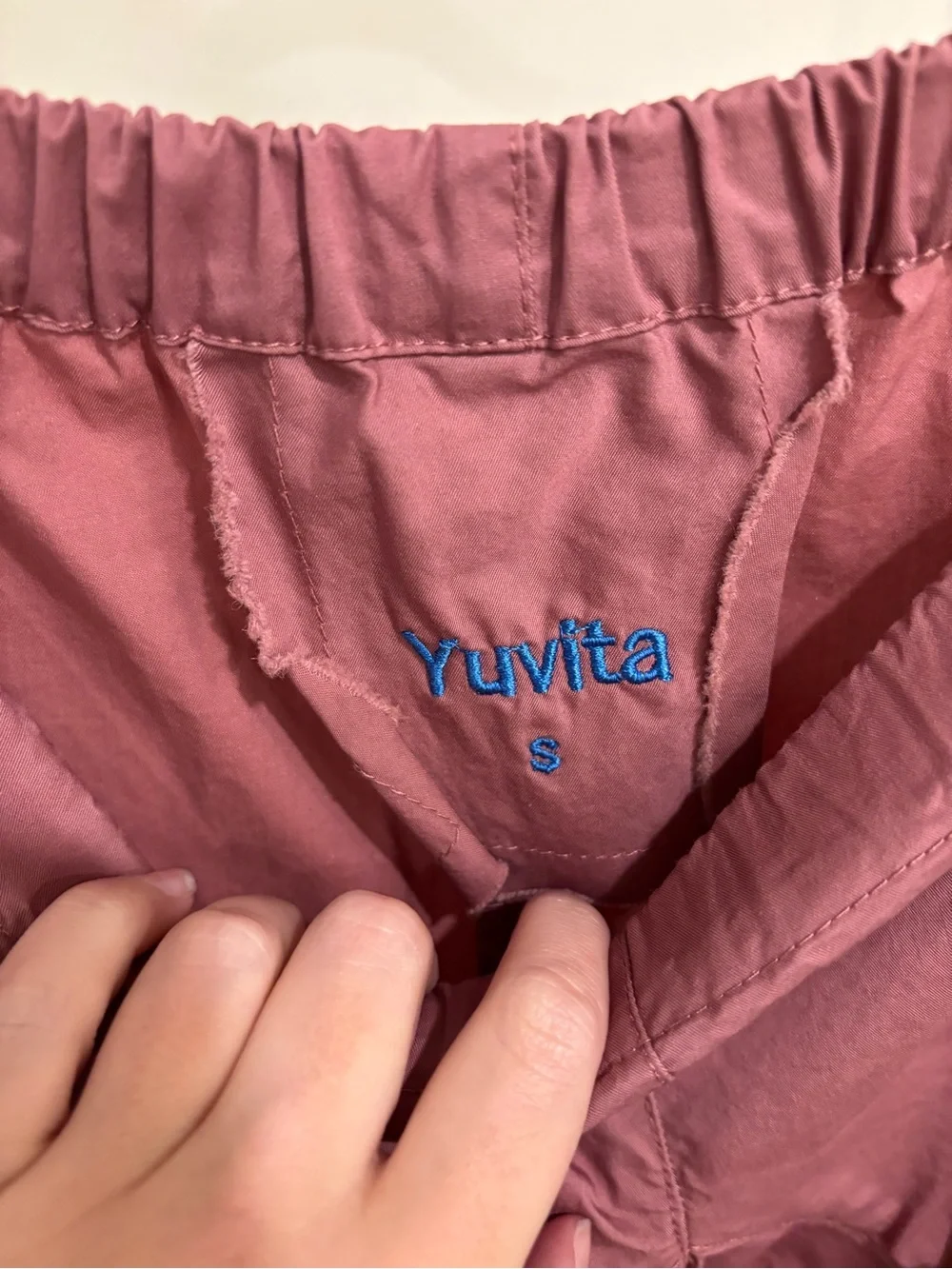 Yuvita Drape Large Pocket Midi Blush Skirt